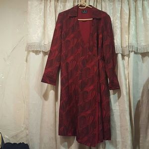 Beautiful Wrap Petite red Silk Dress